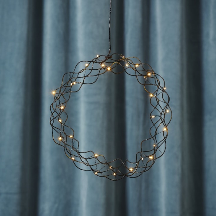 6 stk Star Trading Curly juledekoration, Ø30 cm, sort