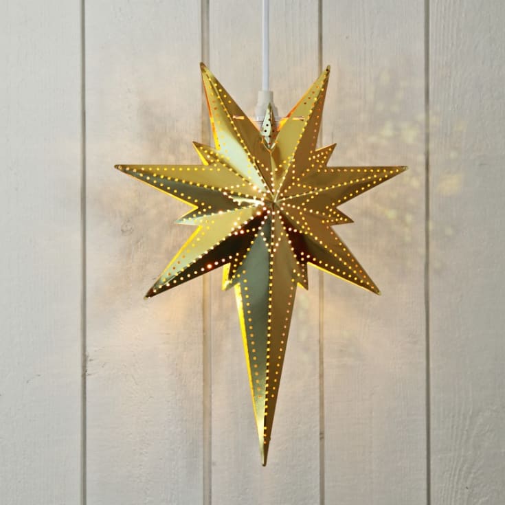 Star Trading Betlehem julestjerne med lys, 25 cm, messing