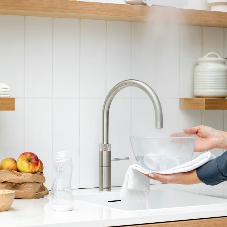 Quooker Fusion Round Pro3 køkkenarmatur, kogende vand, stål