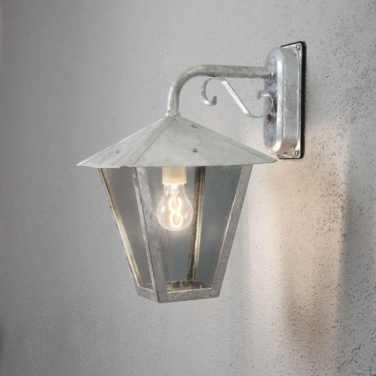 Konstsmide Benu Down vägglampa utomhus, galvaniserat stål