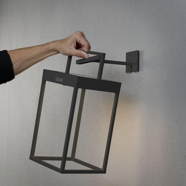 Konstsmide Portofino uppladdningsbar & solcells bordslampa, svart