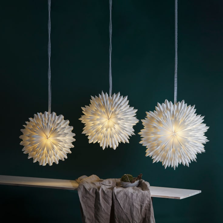 4 stk Star Trading Snow julestjerne med lys, 50 cm, hvid