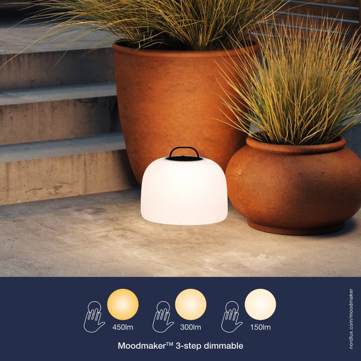 Nordlux Kettle genopladelig lampe, sort/hvid