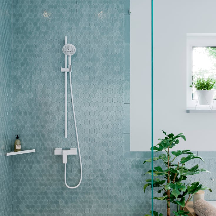 Hansgrohe AddStoris duschhylla, matt vit