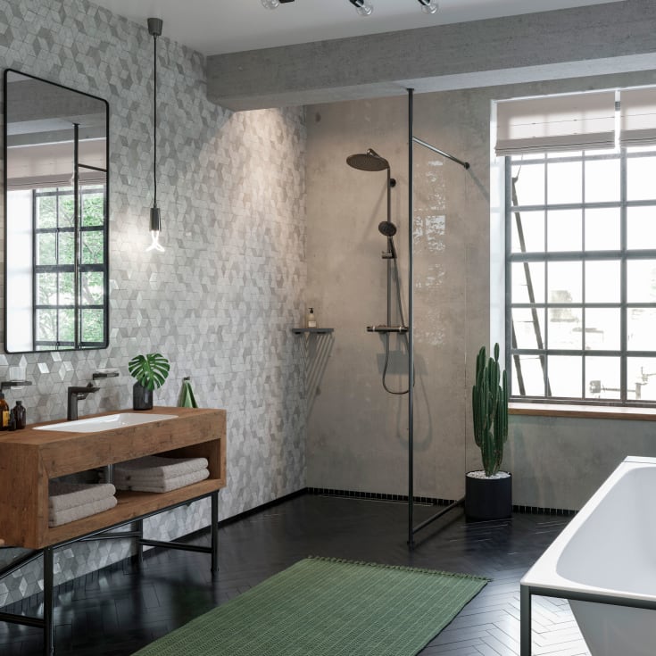 Hansgrohe AddStoris duschhylla, borstat svart krom