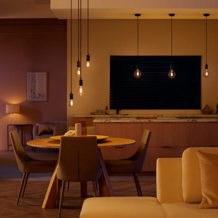 Philips Hue White Ambiance E27 globepære, 2200K-4500K, 7W, Ø12,5 cm