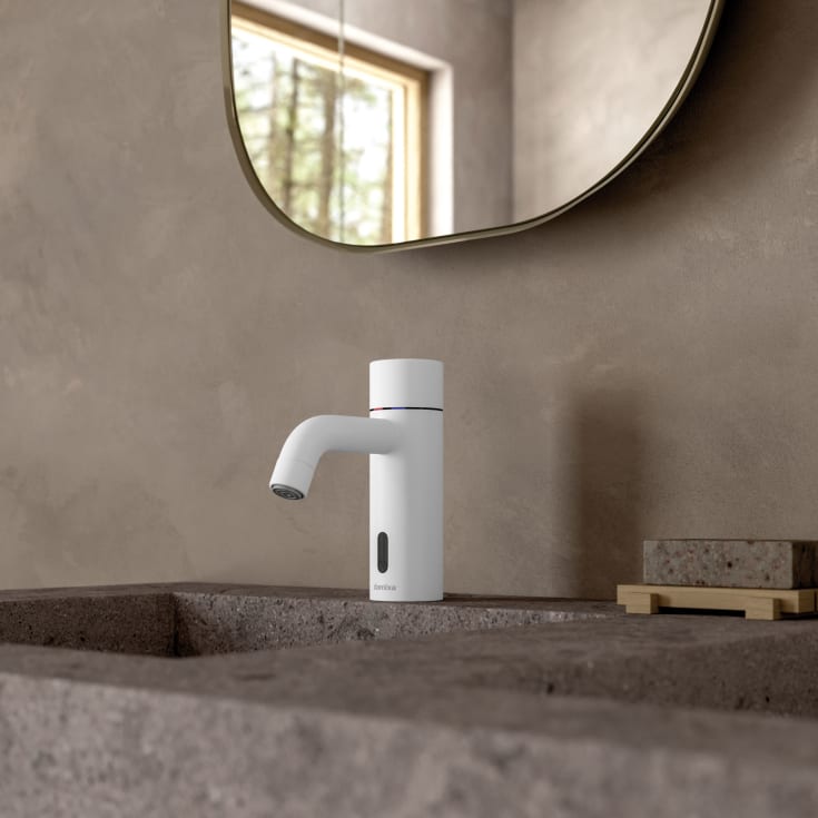 Damixa Silhouet Touchless servantbatteri, matt hvit