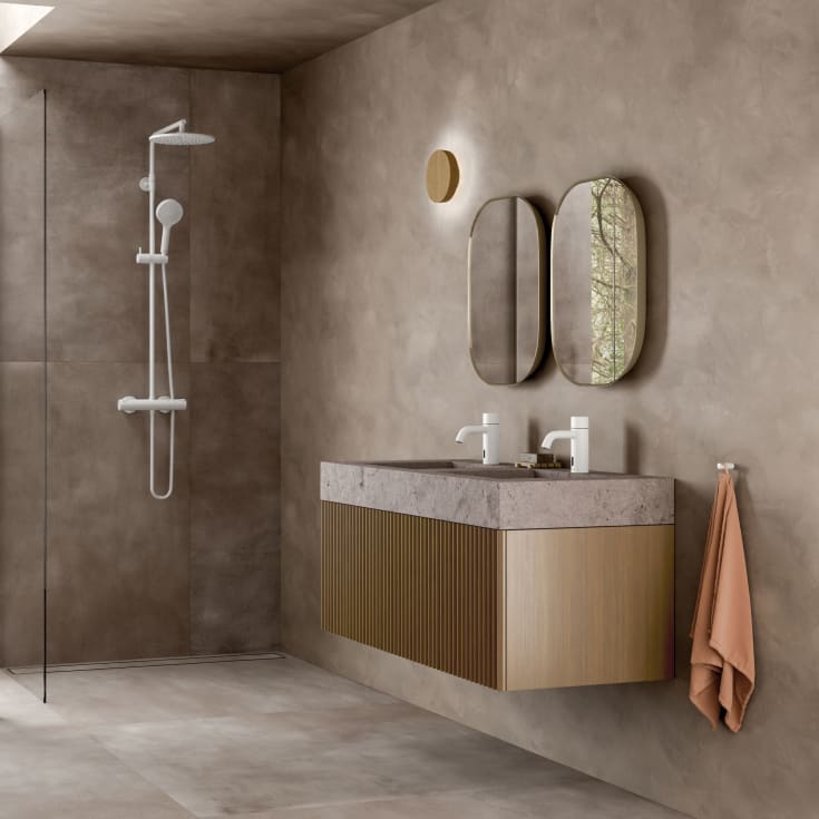 Damixa Silhouet Touchless servantbatteri, matt hvit