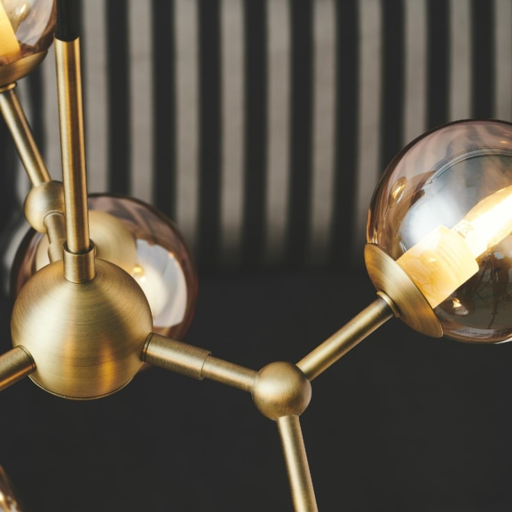 Halo Design Atom Mini lysekrone, ravfarvet