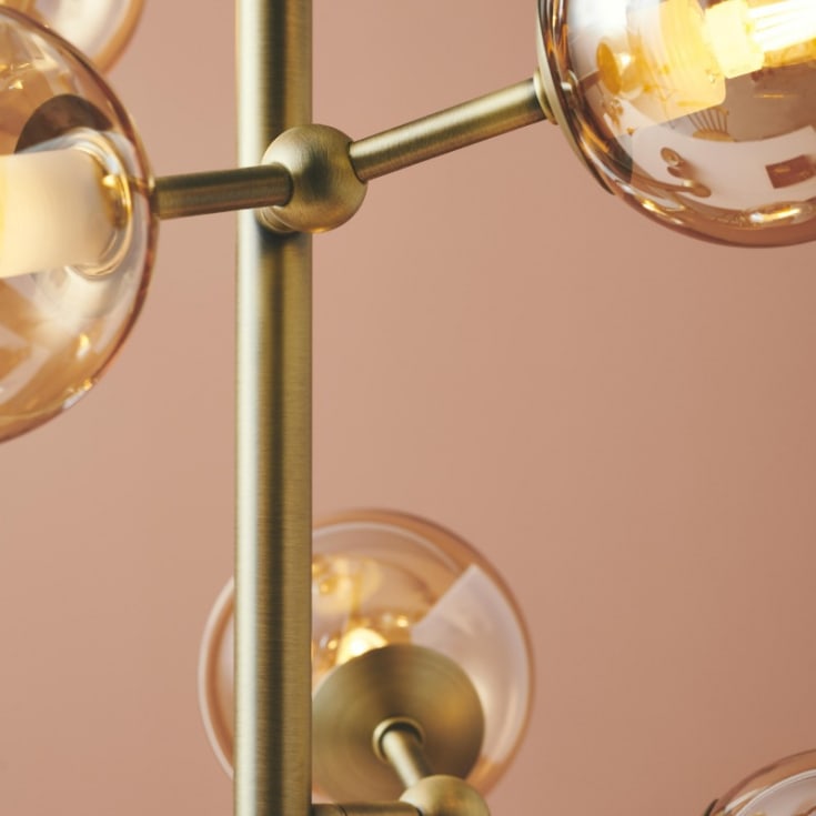 Halo Design Atom golvlampa, bärnstensfärgad