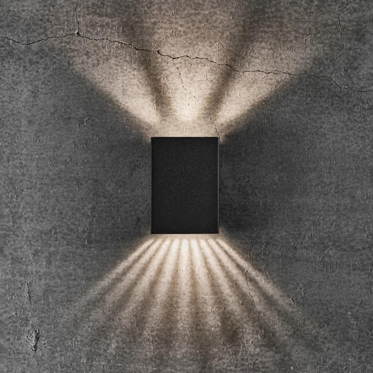 Nordlux Fold 10 vägglampa utomhus, svart