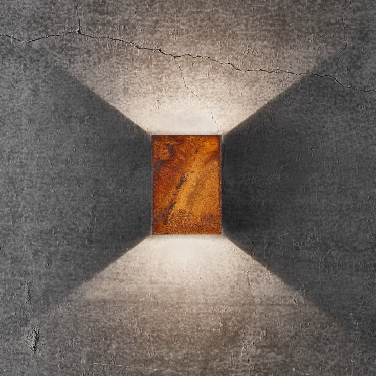 Nordlux Fold 10 vägglampa utomhus, corten
