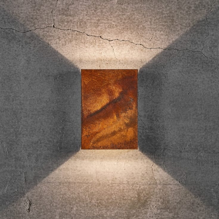 Nordlux Fold 15 UpDown vägglampa utomhus, corten