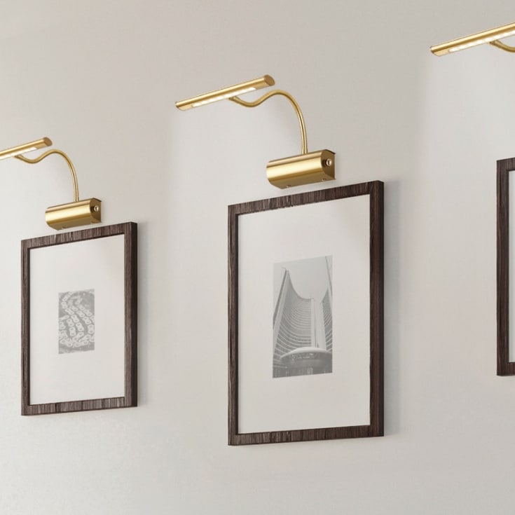 Trio Lighting Curtis Galleri vägglampa, mässing