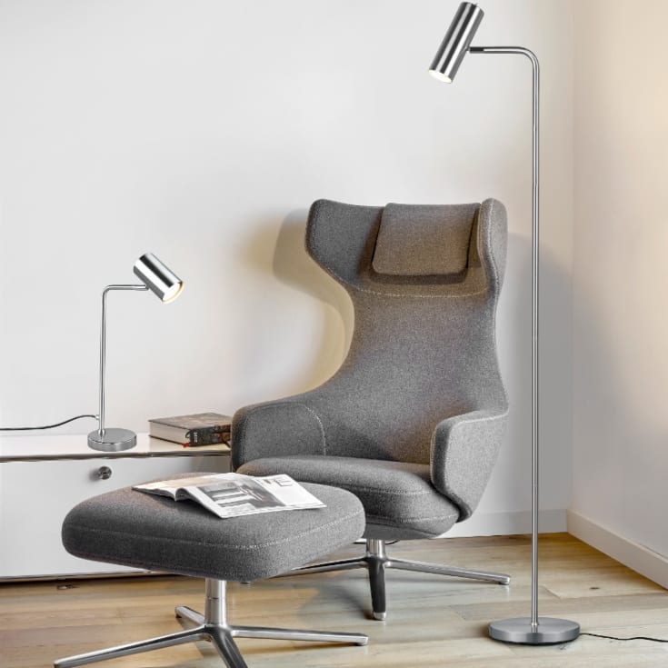 Trio Lighting Marley golvlampa, stål