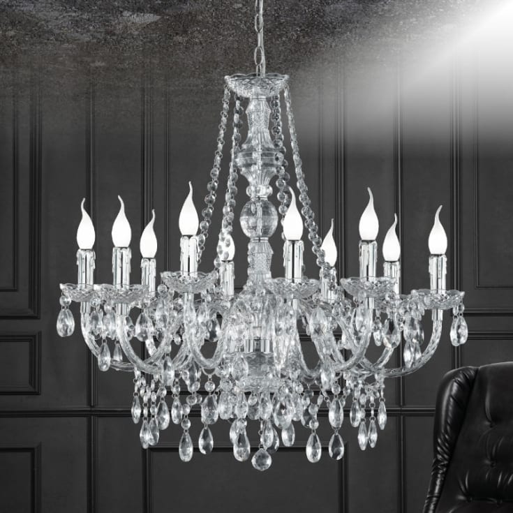 Trio Lighting Lüster ljuskrona, 10 armar, klar