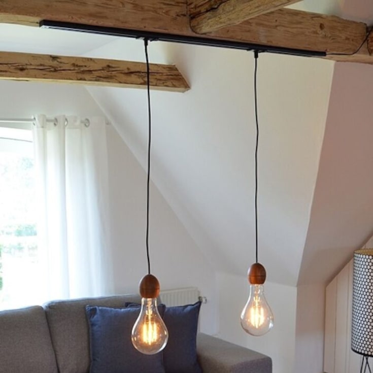 Halo Design Track 1F lysskinne, sort, 2 meter