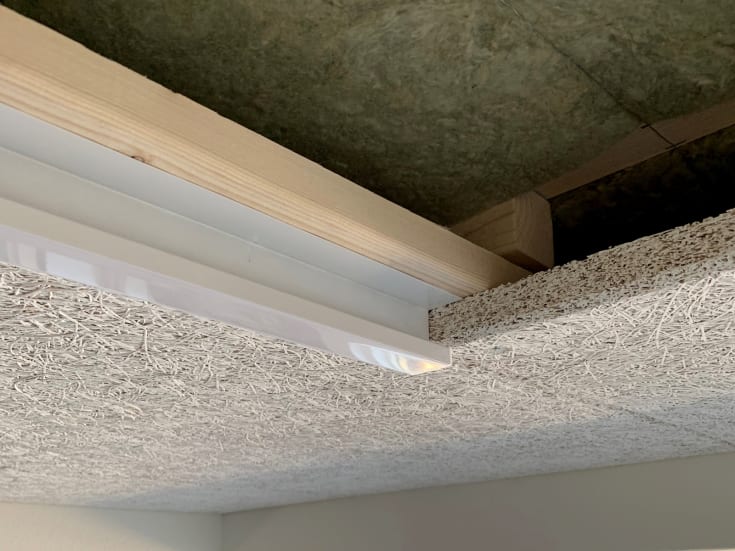Green-ID LED Troldtekt 120 cm, infälld, 3000K, Triac/Push