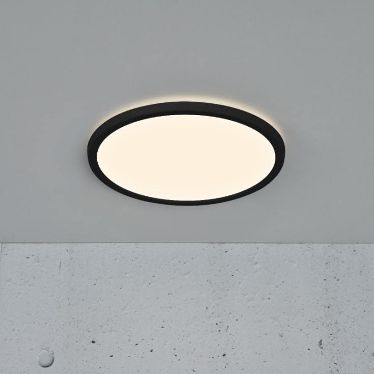 Nordlux Oja Bath plafond, 3-trins-dæmp, sort, Ø29 cm