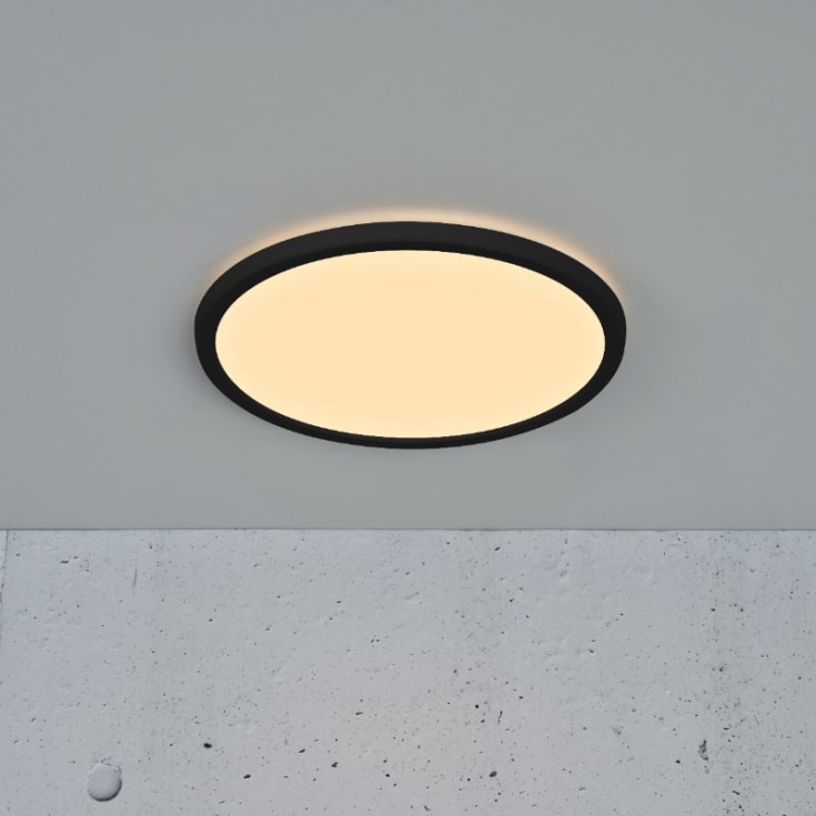 Nordlux Oja Bath plafond, 3-trins-dæmp, sort, Ø29 cm