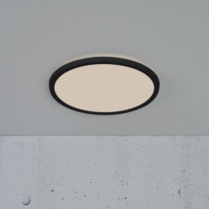 Nordlux Oja Bath plafond, 3-trins-dæmp, sort, Ø29 cm