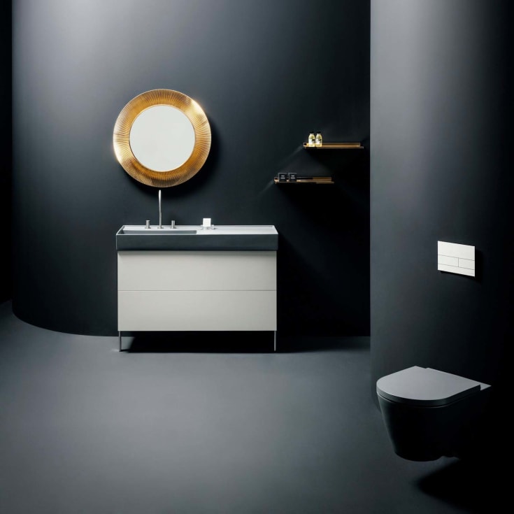 Kartell Laufen servant, 120x46 cm, venstre, matt grafitt