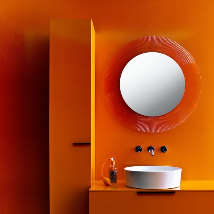 Kartell Laufen All Saints spegel med belysning, orange