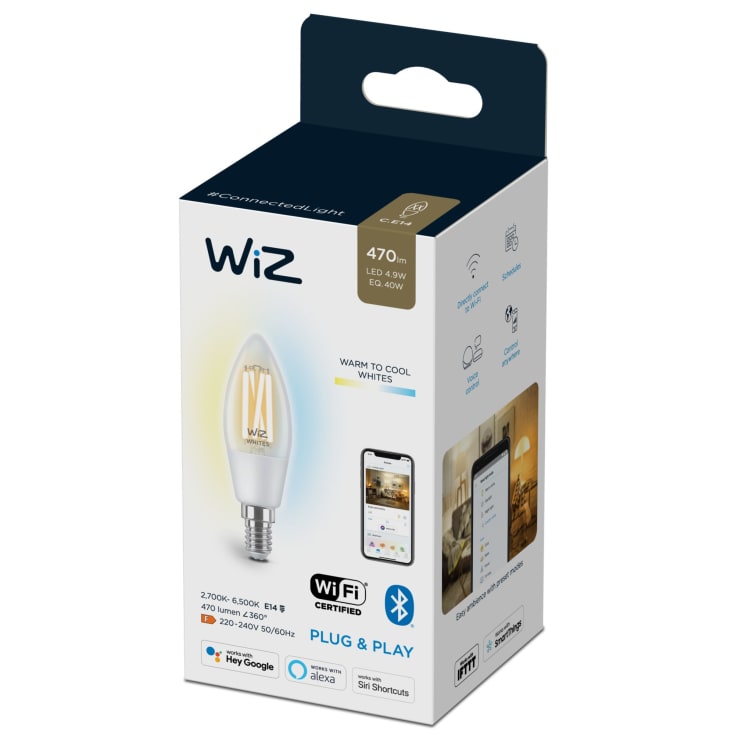 6 stk Wiz E14 kertepære, 2700K-6500K, 4,9W