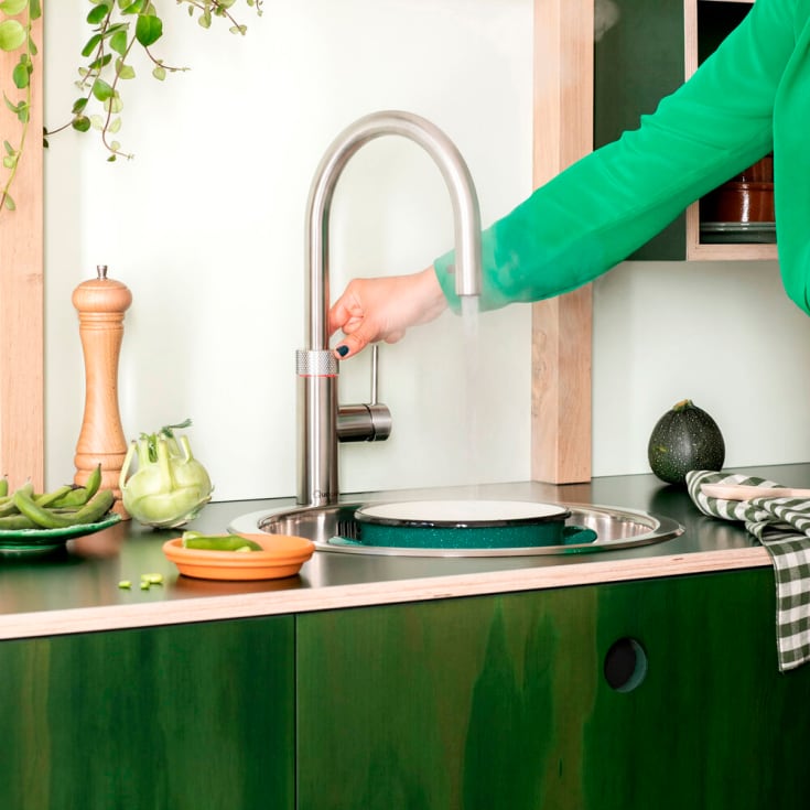 Quooker Flex Pro3 køkkenarmatur, kogende vand, stål