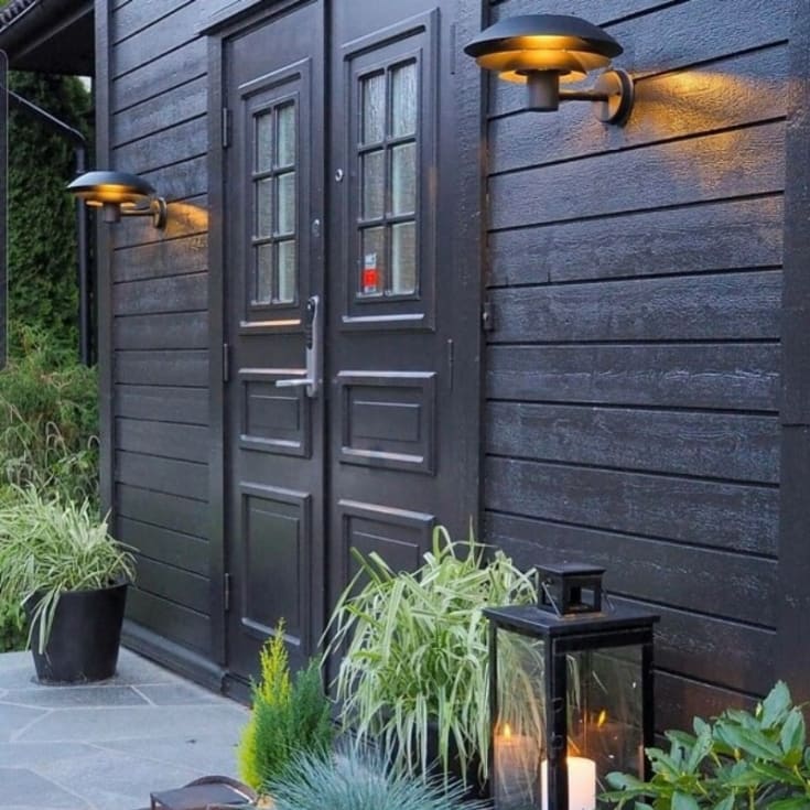 Dyberg Larsen DL31 vägglampa utomhus, svart
