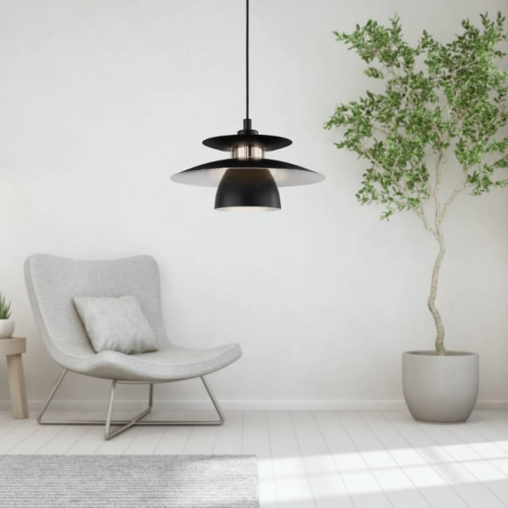 Eglo Brenda pendellampa, svart, Ø43 cm