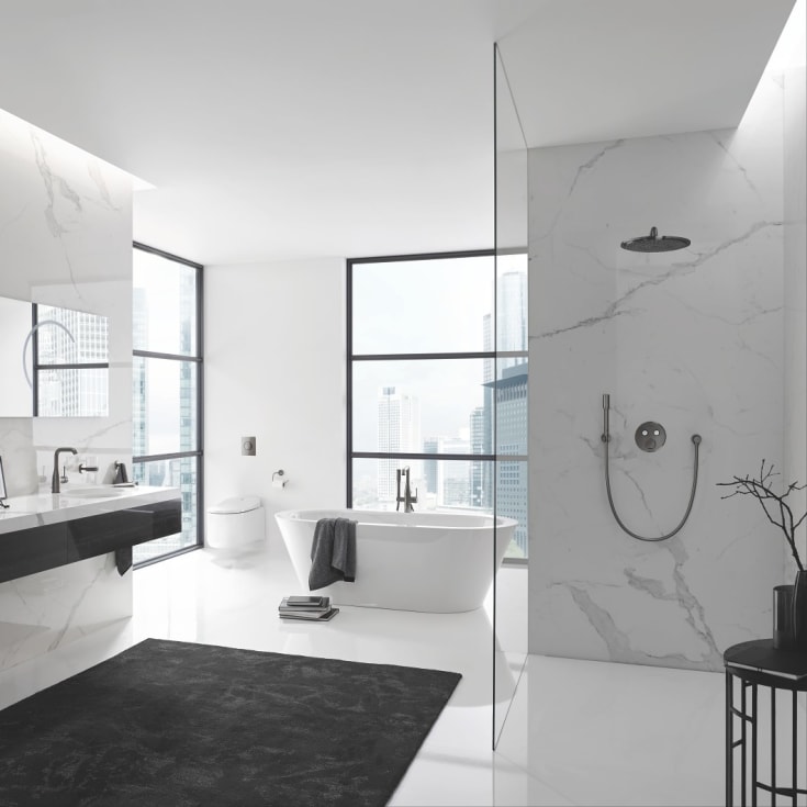 Grohe Rainshower Cosmopolitan brusehoved, Ø31 cm, vandbesparende, børstet sort krom