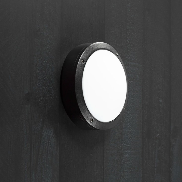 Nordlux Desi udendørs plafond, sort, Ø28 cm