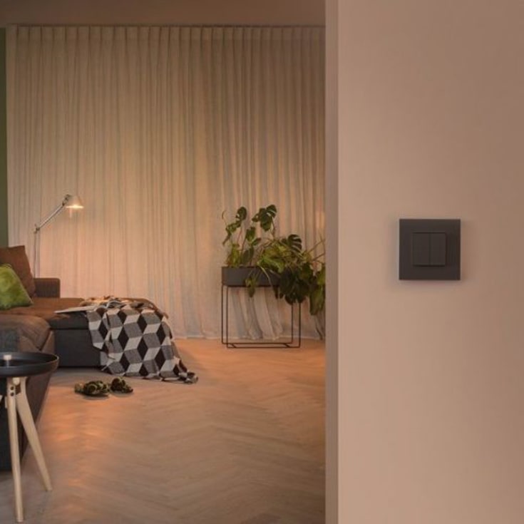 Niko dimmer for Philips Hue Pure, sort stål