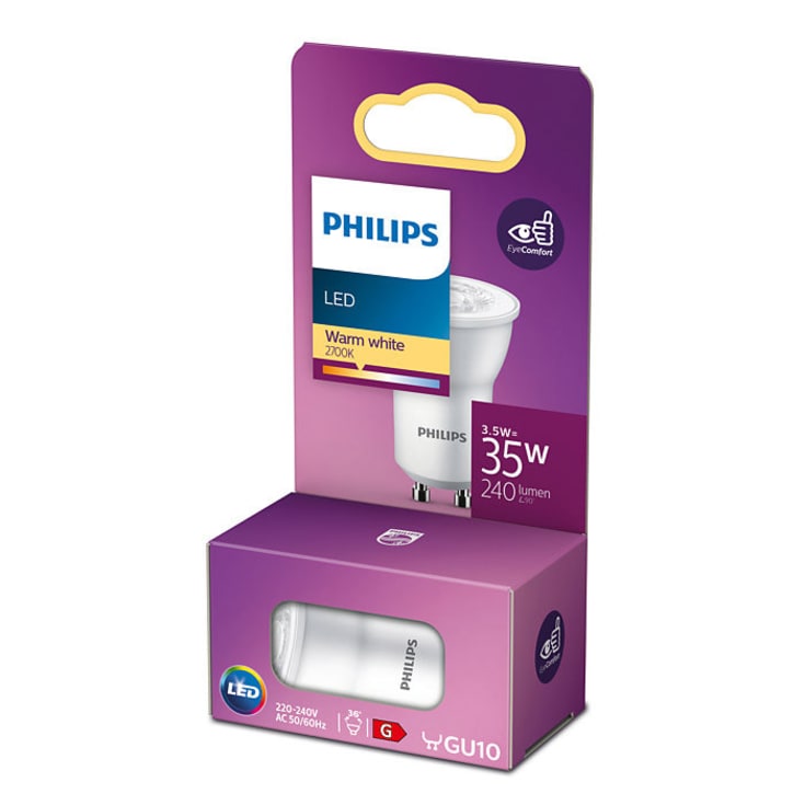 Philips Classic GU10 spotlampa, 2700K, 3,5W