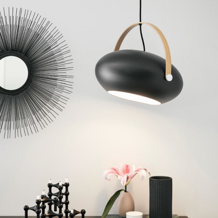 Halo Design D.C pendellampa, svart, Ø18 cm