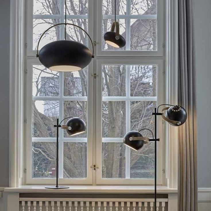 Halo Design D.C pendellampe, sort, Ø18 cm