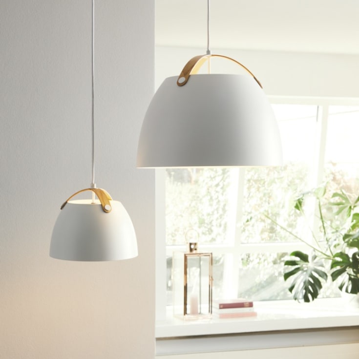 Halo Design Oslo pendellampa, vit, Ø24 cm