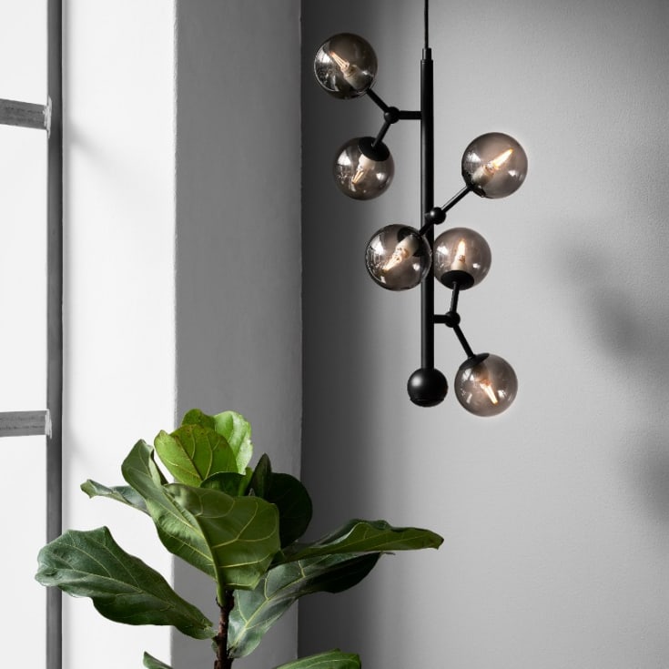 Halo Design Atom Vertical ljusklota, rökfärgad