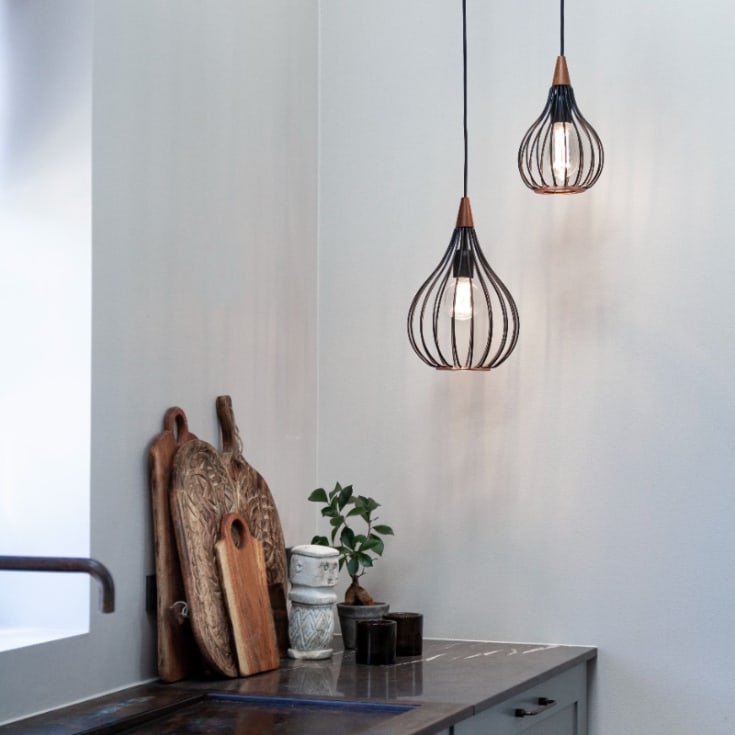 Halo Design Drops pendellampa, metall, Ø30 cm
