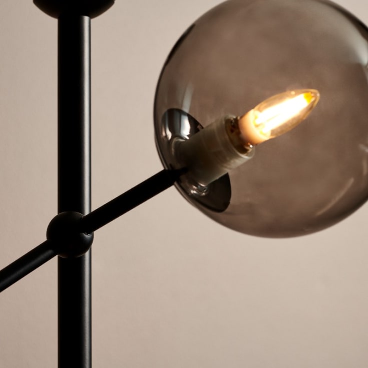 Halo Design Atom gulvlampe, røgfarvet