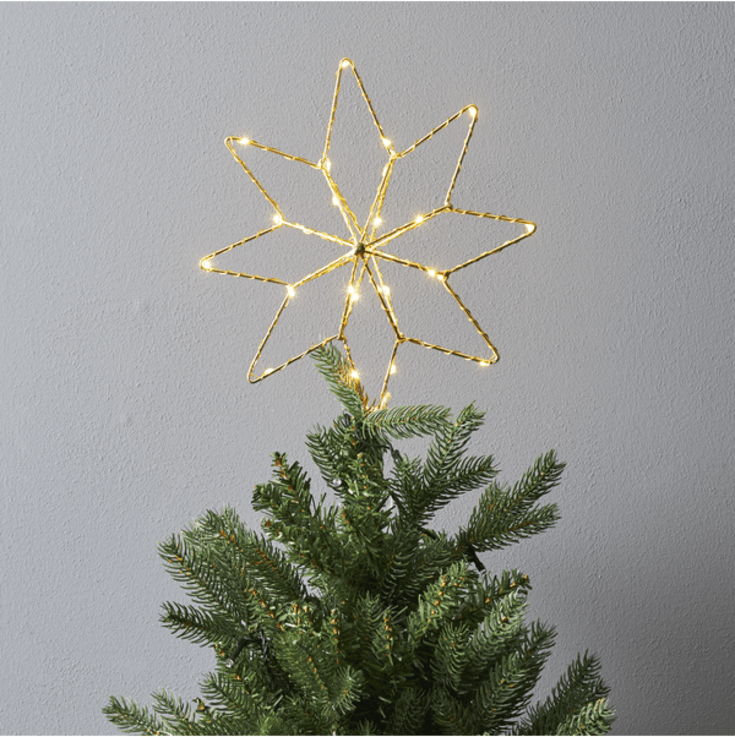 6 st Star Trading Topsy utomhus adventsstjärna med ljus