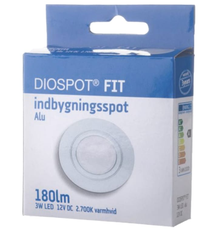 GN Diospot FIT LED innfelt spotlight 2700K, aluminium