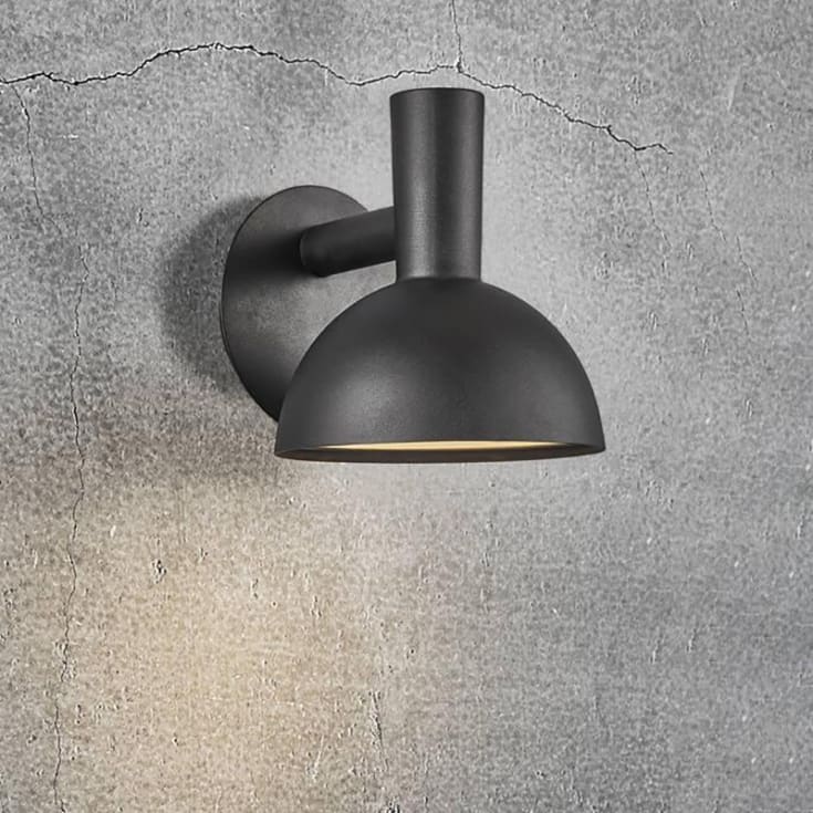 Nordlux Arki vägglampa utomhus, svart, Ø20 cm