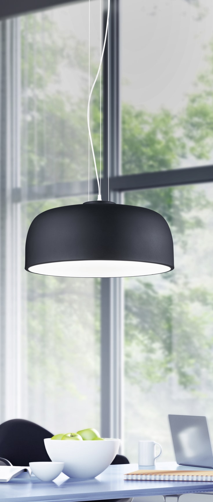 Trio Lighting Baron pendellampa, svart