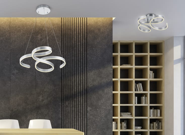 Trio Lighting Francis taklampe, aluminium