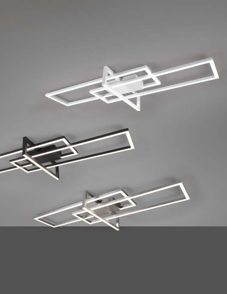 Trio Lighting Salinas loftlampe, børstet stål