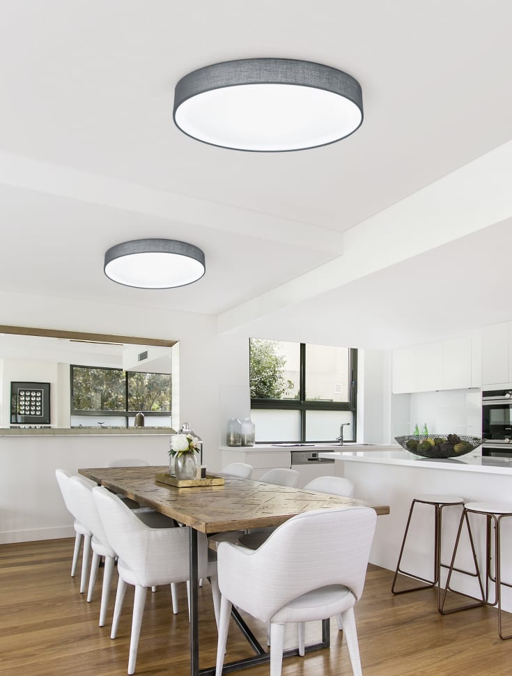 Trio Lighting Lugano taklampe, grå, Ø60 cm