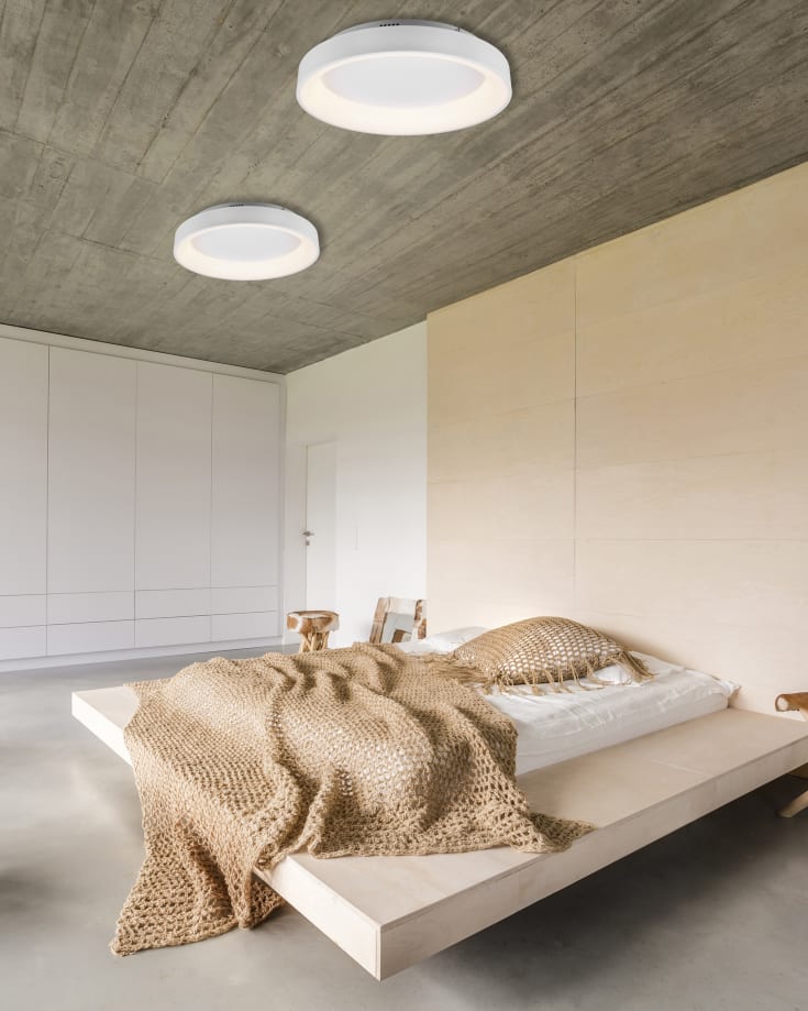 Trio Lighting Girona plafond, hvid, Ø60 cm
