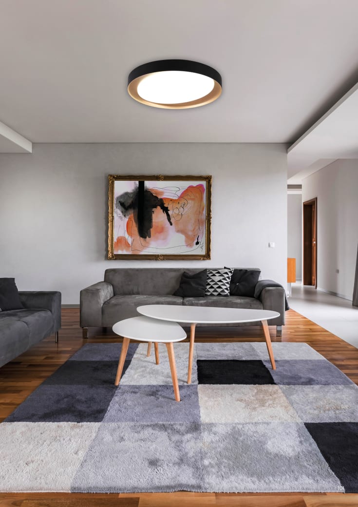 Trio Lighting Zeta plafond, sort